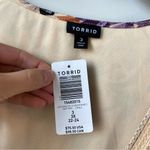 Torrid  Gauze Lace Up Skater Mini Dress Floral Ivory 3X Photo 4