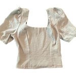 Sage The Label ⭐️  Top Puff Sleeve Smocked Light Green Blouse Top Women's‎ Small Photo 0