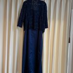 Alex Evenings  dark blue evening gown and jacket set Photo 2