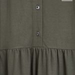 Mango MNG Green Long Sleeve Ruffled Tiered Collared Shirt Dress Size 4 Small Photo 2