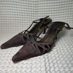 A Marinelli Special Effects Vintage Y2K Women's Bronze Slingback Heels Size 7.5 Brown Photo 2