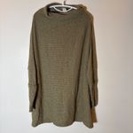 We The Free  Kitty Thermal Army Green Oversized Pullover Sweater Size Large Photo 2