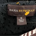 Dana Buchman Eyelet Blazer 1-Button Black Lined Dress Jacket 12 Photo 3