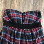 Solemio plaid flannel sweetheart strapless dress Jr size medium Photo 2
