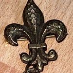 Antique Victorian Golden Cloak/Cape Chain Chatelaine Fleur De Le Crown Brooch Gold Photo 10