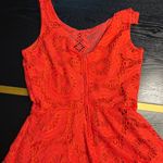 I.N. San Francisco Fit & Flare Lined Orange Lace Dress Size 3 EUC Photo 5