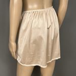 Vanity Fair Vintage  Half Slip Short Med Beige Tan Nylon 11760 Lace Slit 16" Photo 3