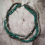 Freshwater 3 Strand Cultured Pearl 16" Choker Necklace w/ Silver Earrings Photo 1