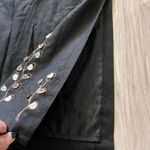 Vintage Embroidered Linen Blend Embellished with Shells Black Maxi Dress Size 8 Photo 4