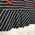 Nanette Lepore  Beaded Kisses Striped Long Bell Sleeve Peplum Top Large Gray Photo 10