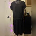 32 Degrees Heat 32° Black Tee Shirt Dress With Elastic Waist & Pockets Medium Photo 1