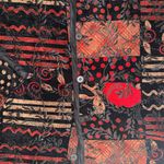 Coldwater Creek Cold water creek floral abstract reversible sweater jacket‎ red black medium LG Photo 1