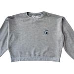 NCAA Michigan State Spartans Women's Cropped Crewneck Fleece Sweatshirt Grey, M Gray Size M Photo 1