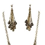 Coldwater Creek Vintage  Art Nouveau Gold Tone Tear Drop Necklace Earrings Set Photo 4