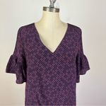 Madewell Painted Clover Silk Bell Sleeve Dress Photo 3