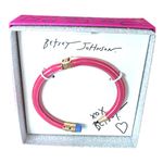 Betsey Johnson Pencil Hinged Bangle Cuff Bracelet, Pink Gold Blue Photo 0