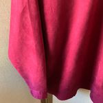 Cherokee  Deep Red suede like ladies blouse large Photo 12