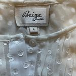 ECI Beige by  white cream sheer button down blouse size large Photo 6