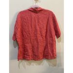 Flax Short Sleeve Red Button Down Shirt Size Medium Linen Collared Photo 1