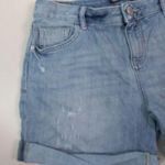 Simply Vera 6 31 Short Embroidered Light Blue Distressed Denim Cuffed Shorts Photo 0