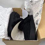 UGG  Disquette Black Suede Fur Cuff Slide Platform Slipper Shoes Size 7 Women New Photo 12