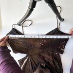 HALSTON Chloe Gown Maxi Dress in Sequins Espresso Brown Size 12 Photo 14