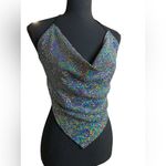 PaperMoon Y2K Disco Diva  Shimmering Glitter Iridescent Fairy Clubwear Halter Top Photo 6