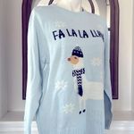 Avenue “Fa La La Llama” Crewneck Holiday Sweater Pullover Size Large EXCELLENT! Blue Photo 1