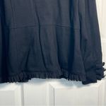 Chico's Chico’s 1 Black Novelty Trim Ponte Military Jacket Ruffle Trim Blazer Sz 8 Photo 9