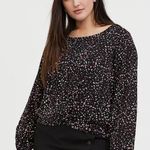 Torrid Challis Twist Front Crop Top | Black Multicolor Abstract | 2 (2X) Photo 0