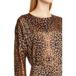 Hugo Boss NWT Dress Long Sleeve Midi Length Black & Brown Animal Print Size 8 Photo 4
