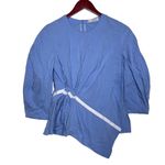 PALMER//HARDING Static Light Blue Blouse Top Sz 4 Photo 1