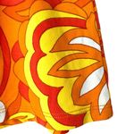Vintage Baja Blue USA Made Retro Floral Swim Coverup Skirt Yellow Orange medium Photo 1