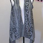 En Crême En Crème Aztec chevron asymmetrical sleeveless vest open cardigan sweater Photo 0