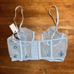Tic Toc  Powder Blue Butterfly Appliqué Strap Bralette Photo 1
