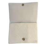 Happily Ever After Beaded Bridal Clutch Ivory Floral Canvas Snap Closure Gold Photo 3