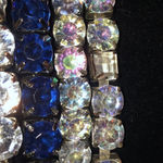 Elegant Multi Color Rhinestone Stretchy Boho Bracelet Set Blue Photo 3