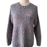 Seven7  Knit Sweater Gray Chenille Popcorn Confetti Soft Pullover size S Photo 0