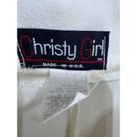 Christy Girl High Waist Pleated Tapered Pants Ivory 80s Vintage USA Women's 12 White Photo 9