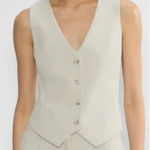 Aritzia  Babaton Womens Neutral Preppy Chic V-Neck Button Front Vest Size 10 Photo 0