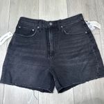 NWT Denim Forum 90s boyfriend black eyeliner raw hem mini shorts high waisted 29 Photo 4