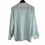 Vintage One Step Up Popcorn Knit Mock Neck Grandma Grandpa Kawaii Sweater Green Size M Photo 3