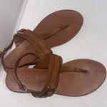 Michael Kors Thong Sandals Brown Faux Leather Slingback Designer Shoes Sz 10 M Photo 0