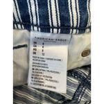 American Eagle Blue Pinstriped High Rise Jean Shortie Festival Size 8 Photo 3