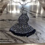 Urban Outfitters Ecote Halter Dress Womens Size XS Black White Lace Lined Stretch Fit & Flare Photo 3