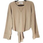 Free People  FP Beach Women’s Size XS Tan Nude Tie Front Open Back Shirt Top Photo 0