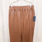 INC Brown Cinnamon Spice Faux Vegan Leather Pull Photo 2