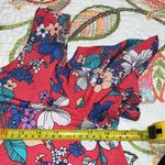 Lime n Chili Line n Chili coral cold shoulder top floral design stretchy fabric shirt sleeve Photo 3