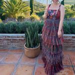 Hutch Avani sienna wildflower tiered floral tulle maxi dress ruffle size 14 Photo 4