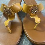 Contesa Golden Yellow and Gold Jewel Sandals Italian Leather 8 1/2 Size undefined Photo 4